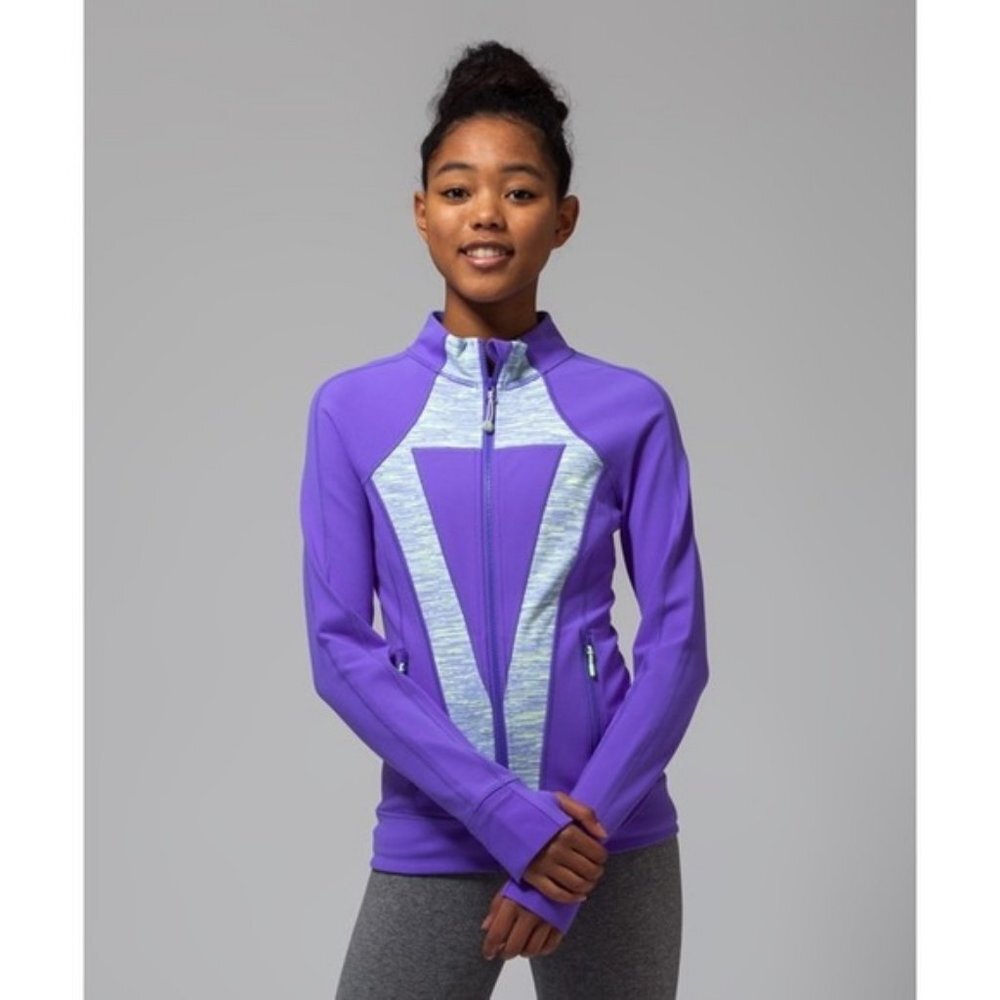 Ivivva Lululemon Perfect Your Practice Jacket Purple Blue Size 14